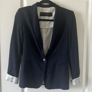 Gently worn Zara Blue Blazer Jacket Size S